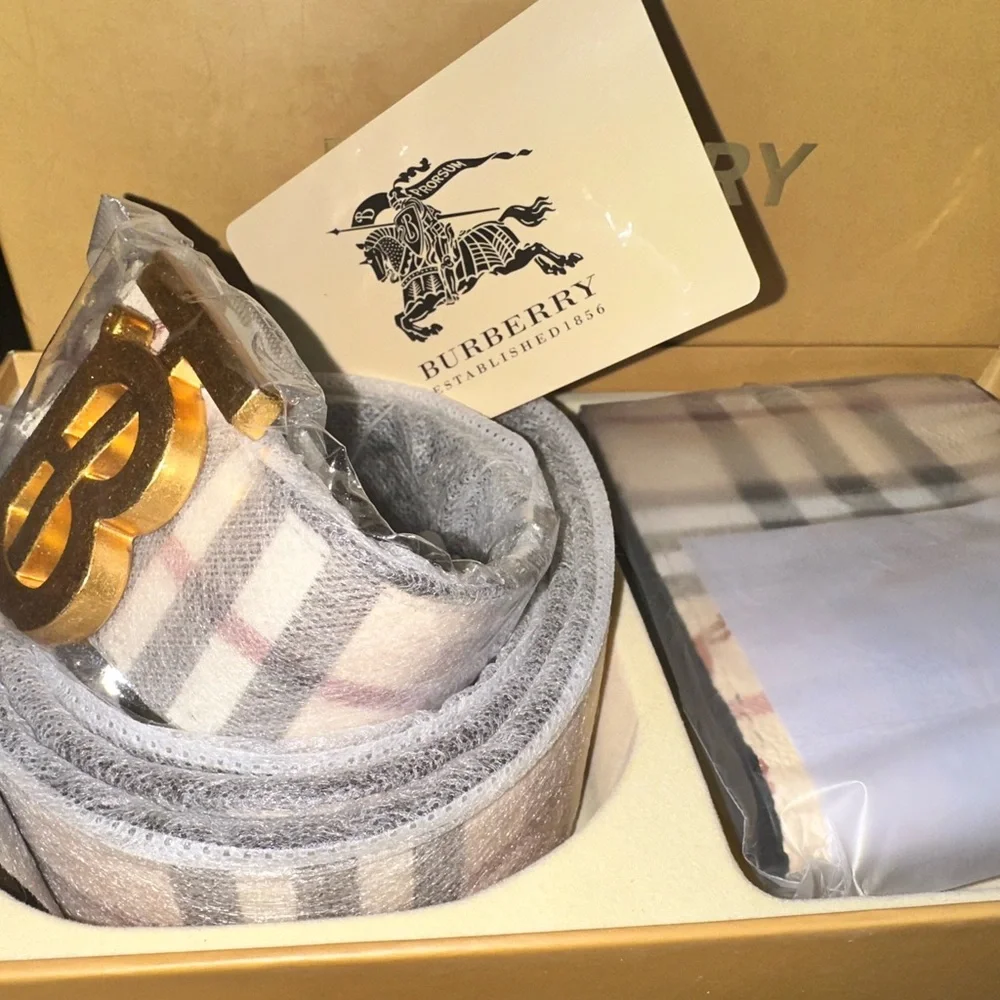 Fashion Designed Gray and Gold Belt